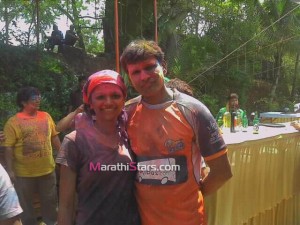 Sameer Dharmadhikari and Deepali Amberkar Playing Holi